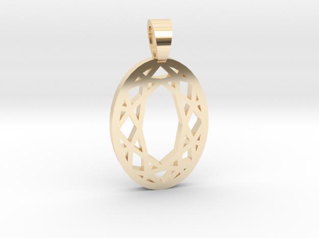 Oval cut [pendant] in 14k Gold Plated Brass