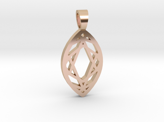 Marquise cut [pendant] in 14k Rose Gold Plated Brass
