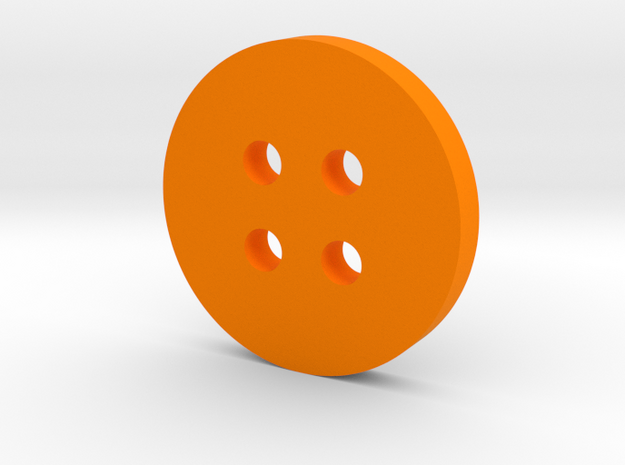 Simple Circle Button in Orange Processed Versatile Plastic