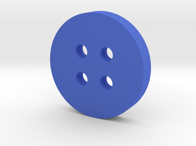 Rounded Inset Button in Blue Processed Versatile Plastic