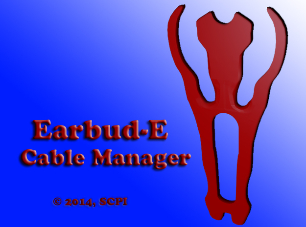 earbud-E cord manager in Red Processed Versatile Plastic