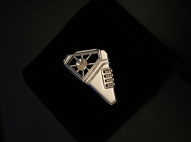 Space Lord Communicator Badge in Rhodium Plated Brass