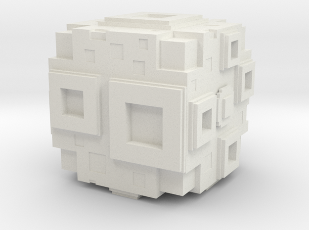 cube moon in White Natural Versatile Plastic: Small