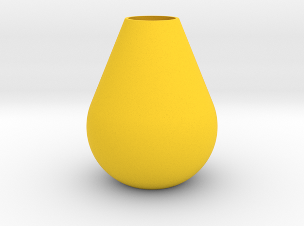 Teardrop Vase in Yellow Processed Versatile Plastic