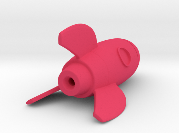 Tiny Rocket in Pink Processed Versatile Plastic