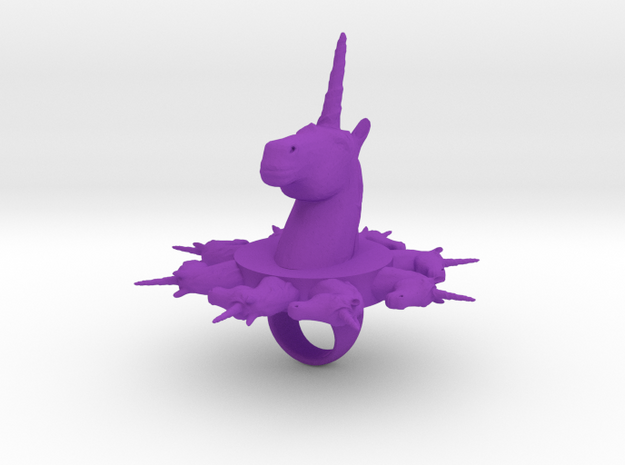 many unicorn ring size 9 in Purple Processed Versatile Plastic