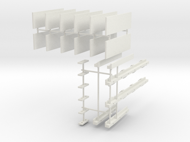 1/87 Scale Bridge Set for Pontoons in White Natural Versatile Plastic