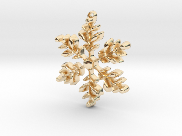 Snowflake Pendant in 14K Yellow Gold