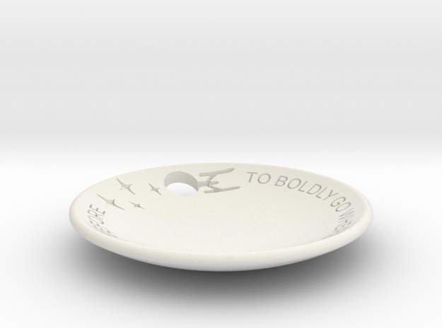 To Boldly Go... Dish Full Cut Out in White Natural Versatile Plastic