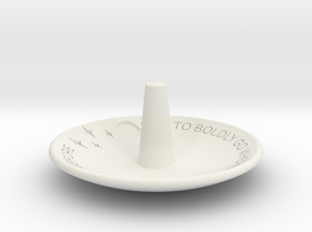 To Boldly Go...Jewelry Dish in White Natural Versatile Plastic