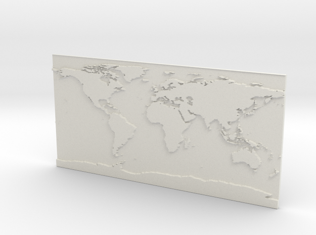 Globe Map in White Natural Versatile Plastic: Small