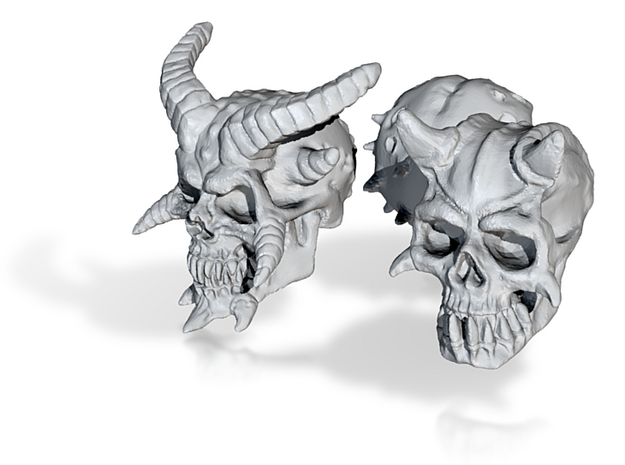 Three Skull set -Demonic and Undead in Tan Fine Detail Plastic