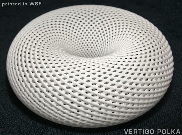 Spiral Torus Mesh 110mm in White Natural Versatile Plastic