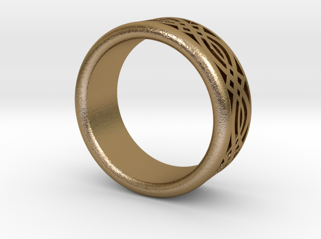 Fine Ring in Polished Gold Steel