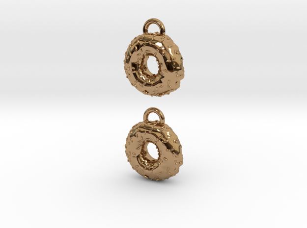 Donuts W Sprinkles Earrings in Polished Brass