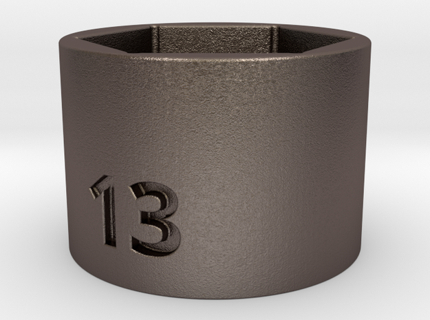 Ultra compact 13mm socket. Stainless steel. in Polished Bronzed Silver Steel