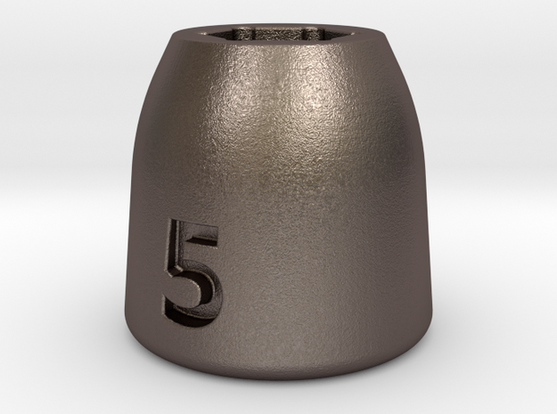 Ultra compact 5mm socket. Stainless steel. in Polished Bronzed Silver Steel