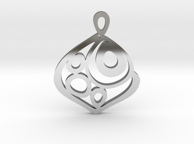 "One becomes three" Pendant in Fine Detail Polished Silver