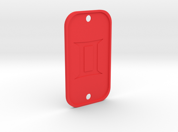 Gemini (The Twins) DogTag V4 in Red Processed Versatile Plastic