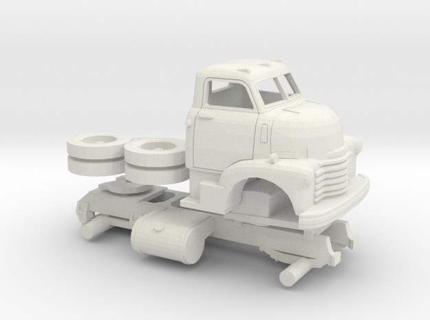 1/50 1949 Chevy COE Semi Truck Kit in White Natural Versatile Plastic