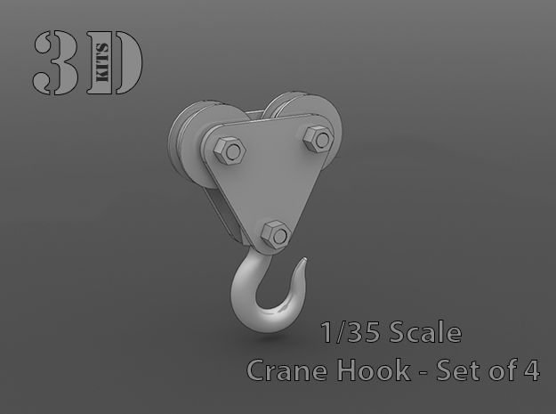4 - 1/35 Crane Hooks in Smooth Fine Detail Plastic