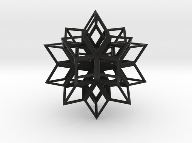Rhombic Hexahedron, Large in Black Natural Versatile Plastic