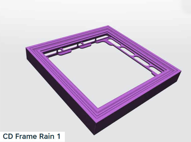 CD Frame Rain 1 in Purple Processed Versatile Plastic