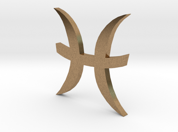 Pisces (The Fish) Symbol in Natural Brass
