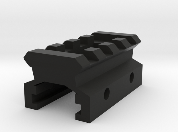 Nerf to Picatinny Adapter (4 Slots) in Black Natural Versatile Plastic