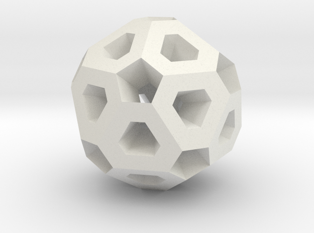 Polyhedron Pendant II in White Natural Versatile Plastic