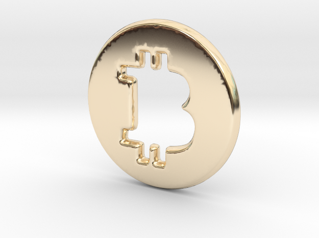 Bitcoin Hollow in 14K Yellow Gold