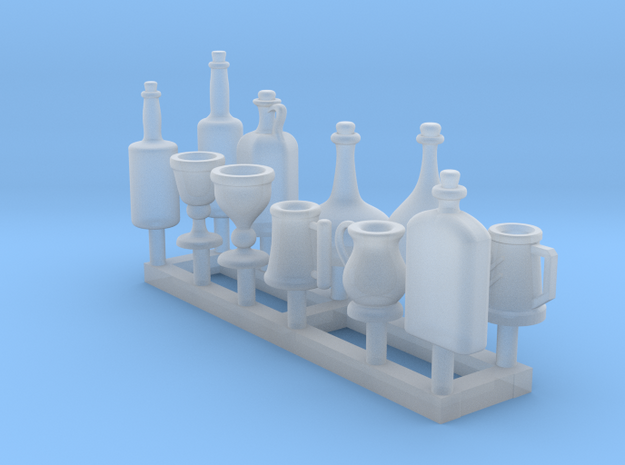 Medieval style tankards, wine bottles - 1/48 scale