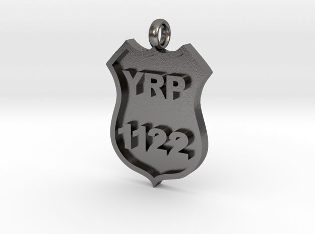 Police Badge Pendant - DO NOT ORDER HERE in Polished Nickel Steel