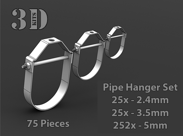 Pipe Hangers in Smoothest Fine Detail Plastic