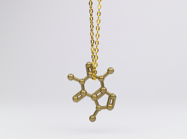 Caffeine Molecule Necklace / Keychain
