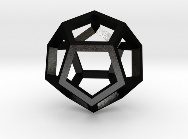 Regular Dodecahedron Mesh in Matte Black Steel