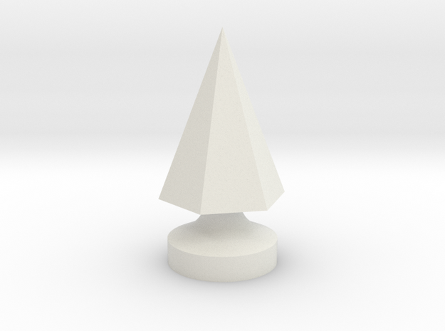 6-Side Pyramid Tree Spike in White Natural Versatile Plastic