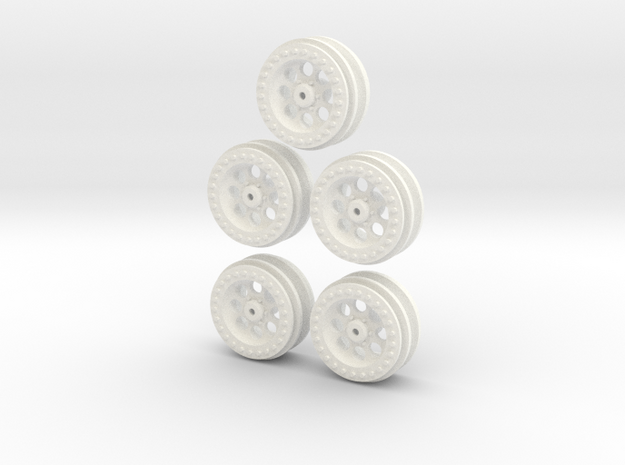 1/16 WPL C14 Toyota Hilux Wheels in White Processed Versatile Plastic