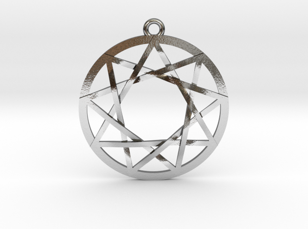 The Council of 9 Pendant 1" in Polished Silver