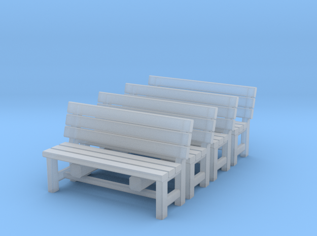 28mm Wooden bench x4 in Smooth Fine Detail Plastic