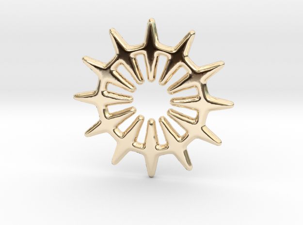 12 pointed star for pendants & earrings in 14k Gold Plated Brass