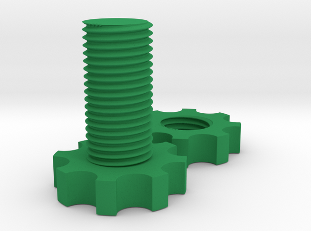 Fidget Bolt  in Green Processed Versatile Plastic