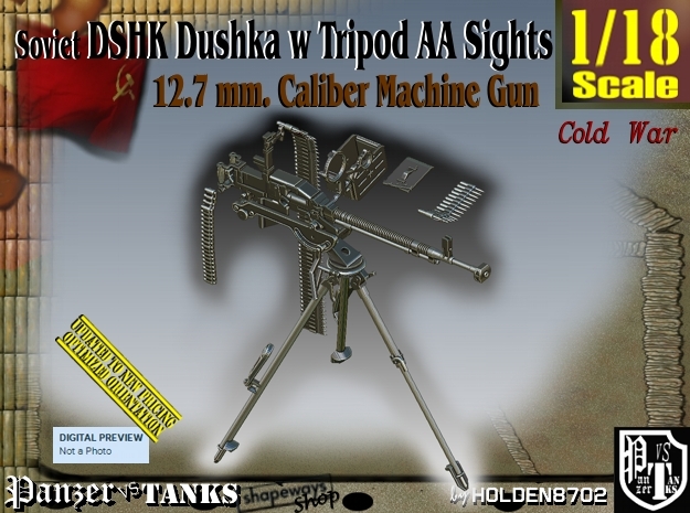 1/18 DSHK Dushka w-Tripod AA Sights  in Smooth Fine Detail Plastic
