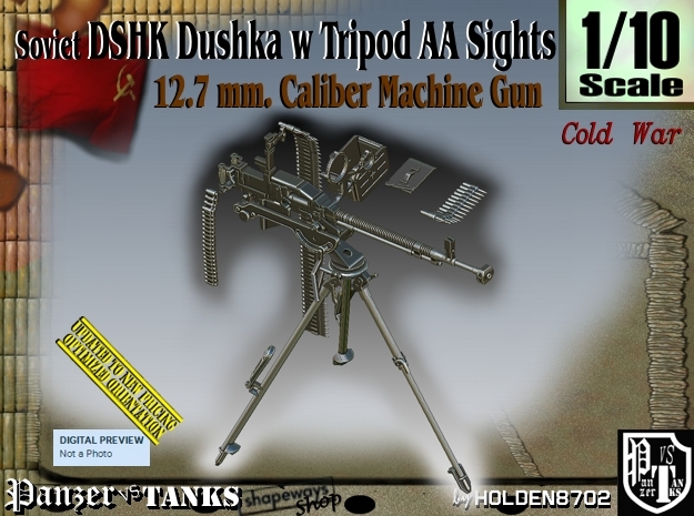 1/10 DSHK Dushka w-Tripod AA Sights  in Tan Fine Detail Plastic