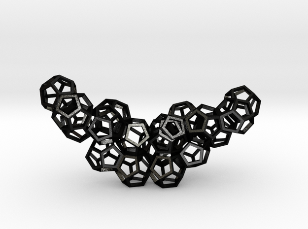 Dodecahedrons pendant in Matte Black Steel