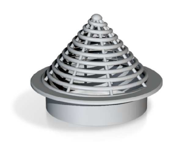Vent Insert - 50mm hole spiral cone in White Natural Versatile Plastic