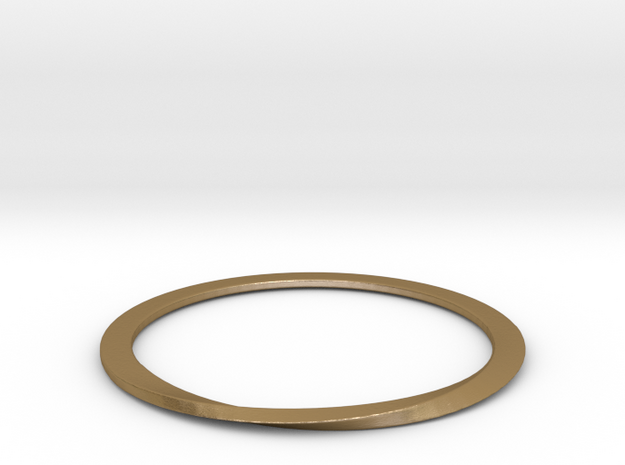 FlatMobius042 Bracelet in Polished Gold Steel