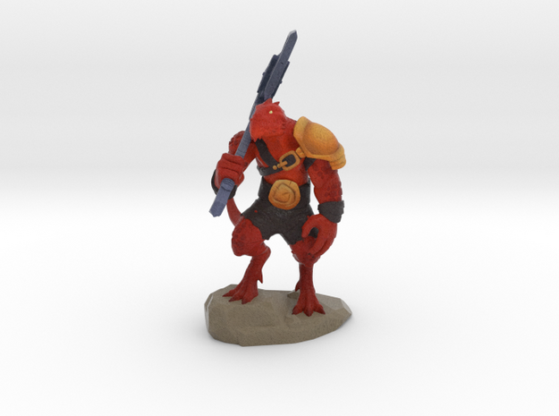 Color Dragonborn Warrior 5.5cm in Full Color Sandstone