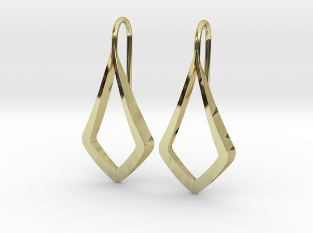 HIDDEN HEART Lucent Earrings. Pure Elegance in 18k Gold Plated Brass