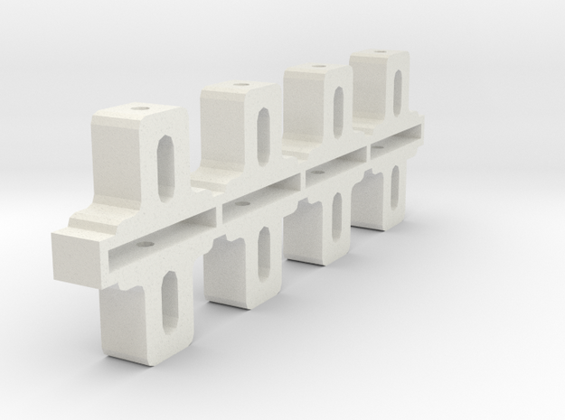 Front Adjustable Axle blocks in White Natural Versatile Plastic